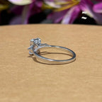 Emerald Cut 1 Ct Moissanite Solitaire Ring: Sterling Silver & 10K Gold