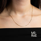 1mm Sterling Silver & 10K Gold Box Chain: Minimalist Layering Necklace