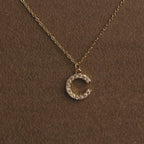 Personalized Moissanite Initial Pendant Necklace: 10K Gold or Sterling Silver
