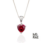 Ruby Heart Pendant Necklace: 10K Gold & Sterling Silver, Ethical Gemstone