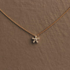 Dainty Snowflake Moissanite Pendant Necklace: 10K Gold & Sterling Silver