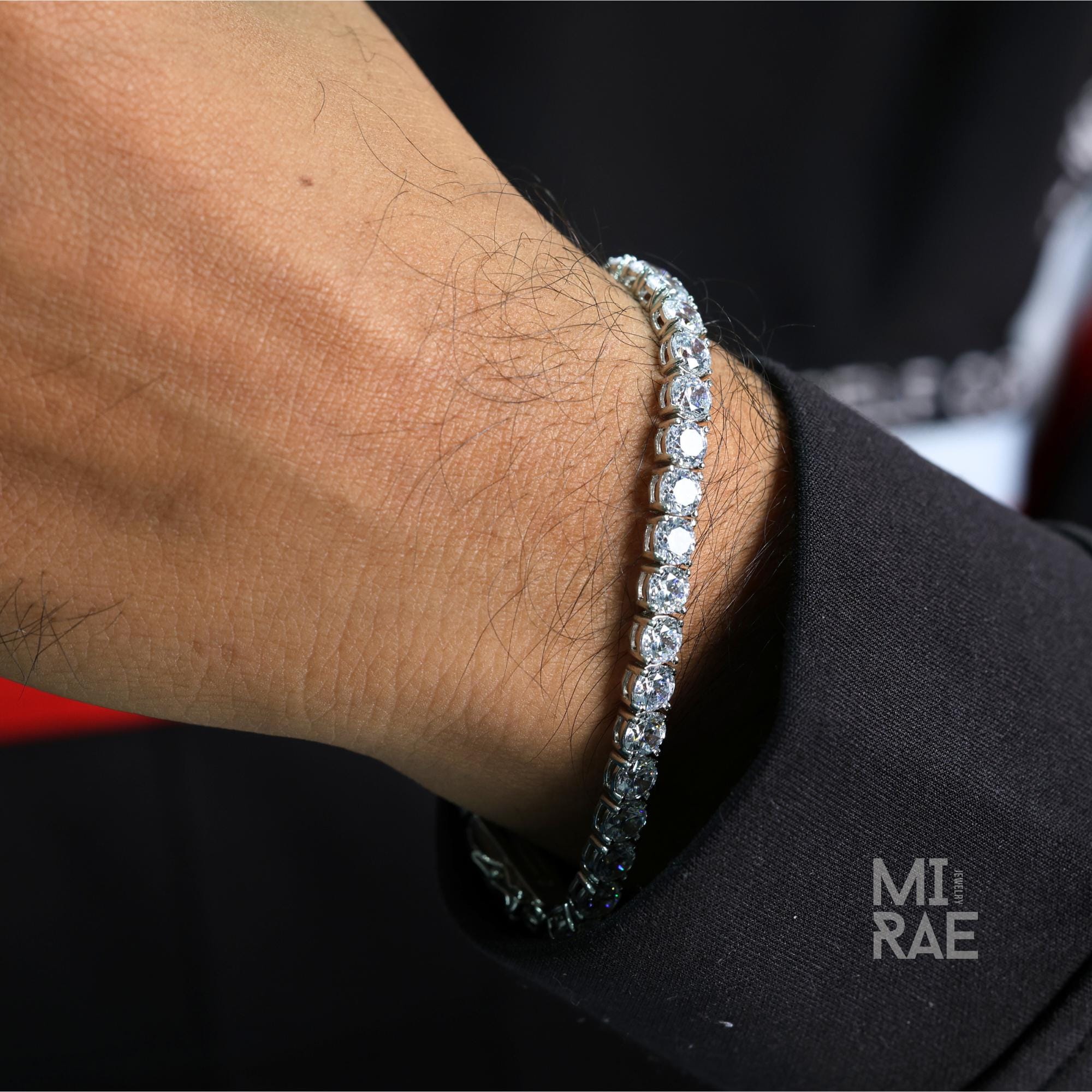 3 mm VVS Lab Diamond Sterling Silver Dainty Tennis Bracelet