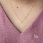 Dainty Round Brilliant Cut Lab Grown Diamond Pendant Chain