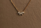 Moissanite Leaf Necklace: 10K Gold or Sterling Silver Dainty Jewelry