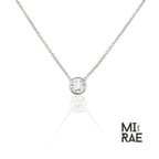 Handmade 10K Gold Moissanite Pendant Necklace: Round Solitaire, Silver Option