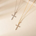 10K Gold Moissanite Cross Pendant: Dazzling Religious Necklace