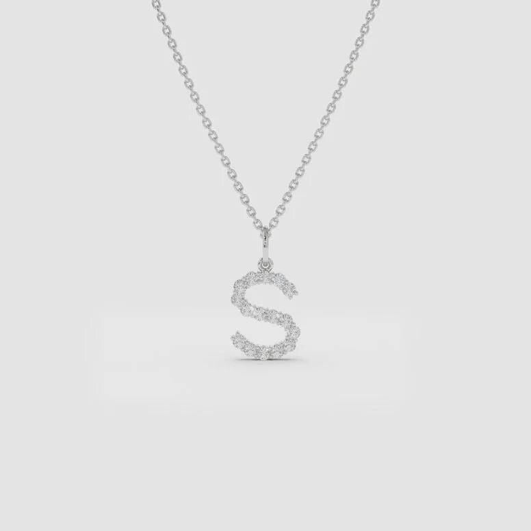 Personalized Moissanite Initial Pendant
