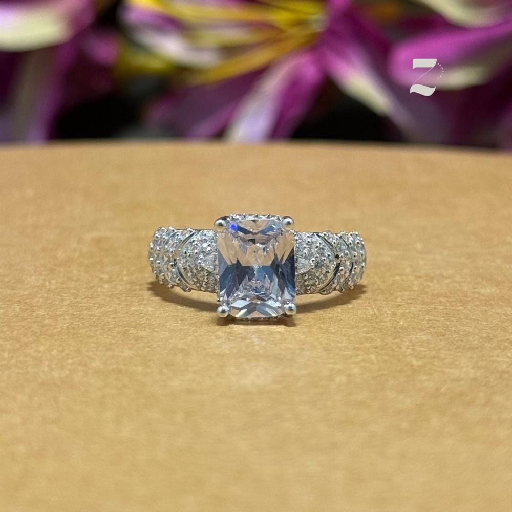 Cushion Cut 1 Ct Moissanite Engagement Ring: Sterling Silver & 10K Gold