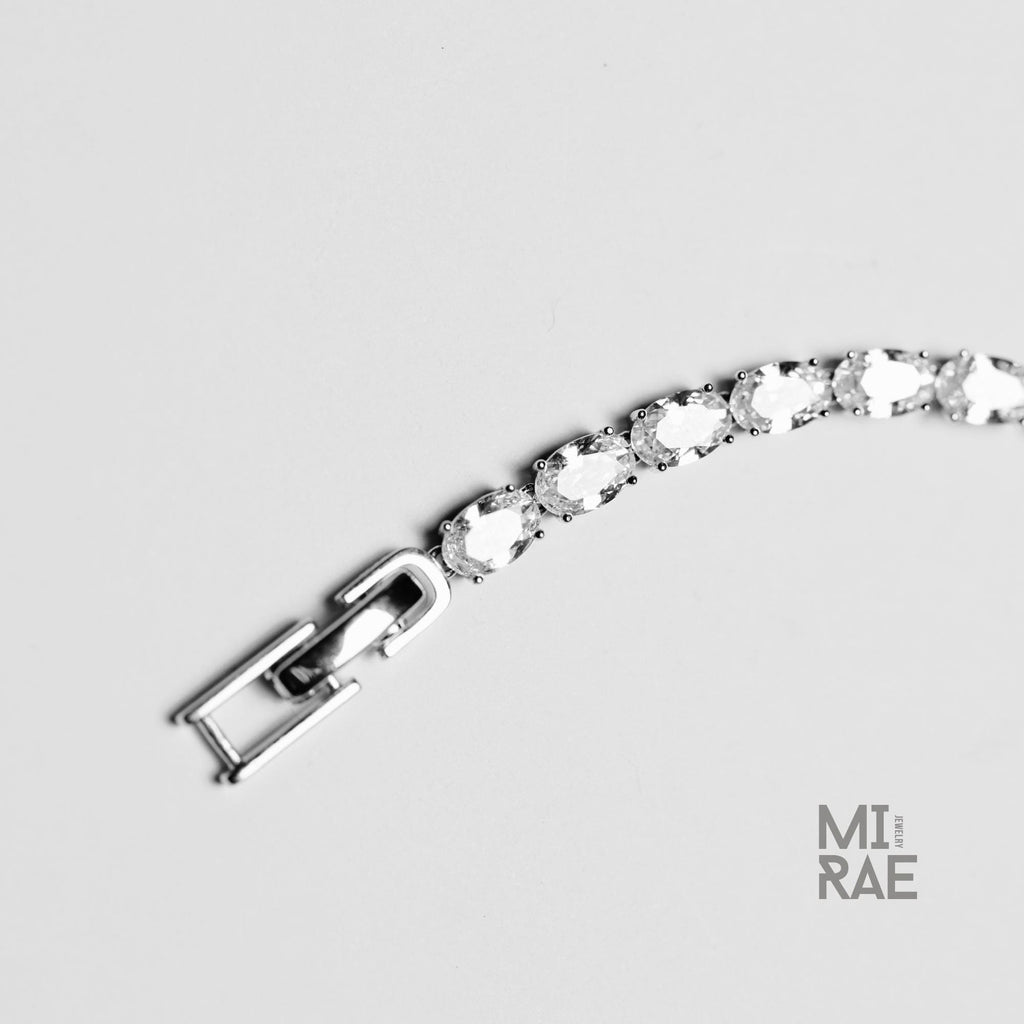 Moissanite or Cubic Zirconia Tennis Bracelet 925 Sterling Silver Minimalist Bridal Jewelry Bridesmaid Gift Dainty Chain