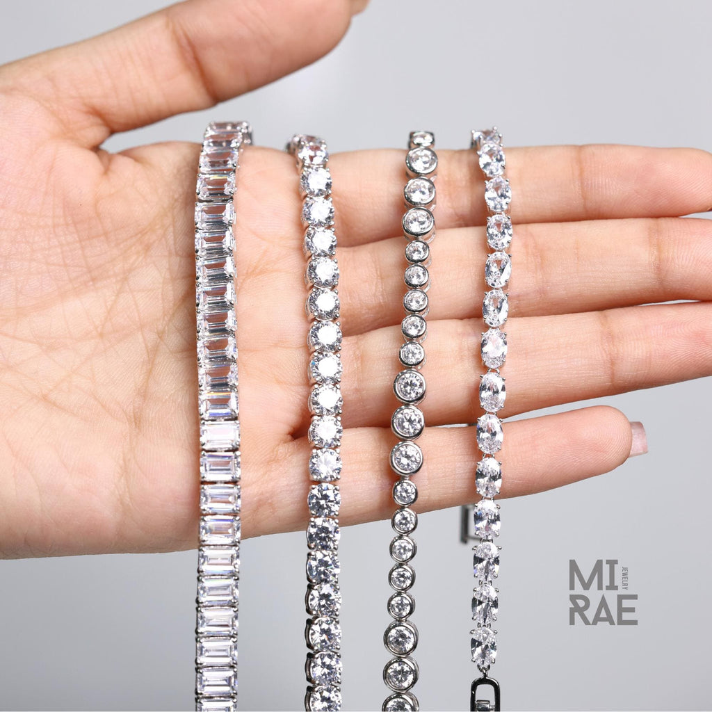 925 Sterling Silver CZ Tennis Bracelet, Minimalist Diamond Chain, Rhodium Plated, Bridesmaid Gift, Wedding Jewelry, Elegant Silver Bracelet