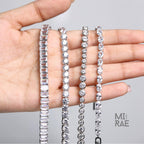 925 Sterling Silver CZ Tennis Bracelet, Minimalist Diamond Chain, Rhodium Plated, Bridesmaid Gift, Wedding Jewelry, Elegant Silver Bracelet