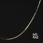 1mm Sterling Silver & 10K Gold Box Chain: Minimalist Layering Necklace