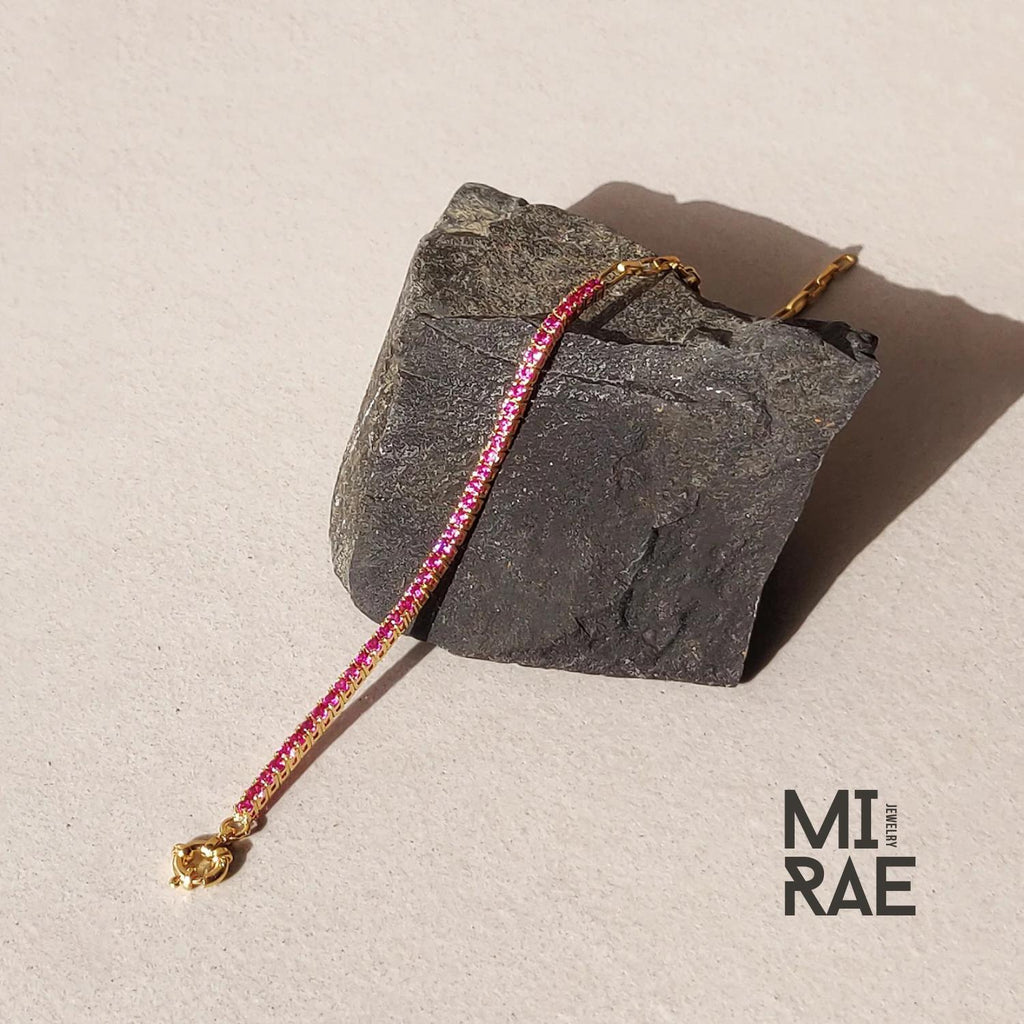 Half Tennis & Half Paperclip Chain Bracelet, Dainty Gold Minimalist Jewelry, Luxury Gift for Her, Stacking Adjustable Birthstone Link Chain