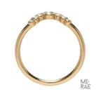 Lab Diamond Curved Wedding Ring: 14k Gold Bezel Nesting Band