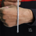 Dainty 14k Gold Tennis Bracelet: 3mm VVS Lab Diamond, Sterling Silver Chain