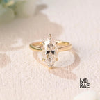 2 Carat Marquise Moissanite Solitaire Ring: Sterling Silver Engagement, Anniversary