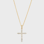 10K Gold Moissanite Cross Pendant: Dazzling Religious Necklace