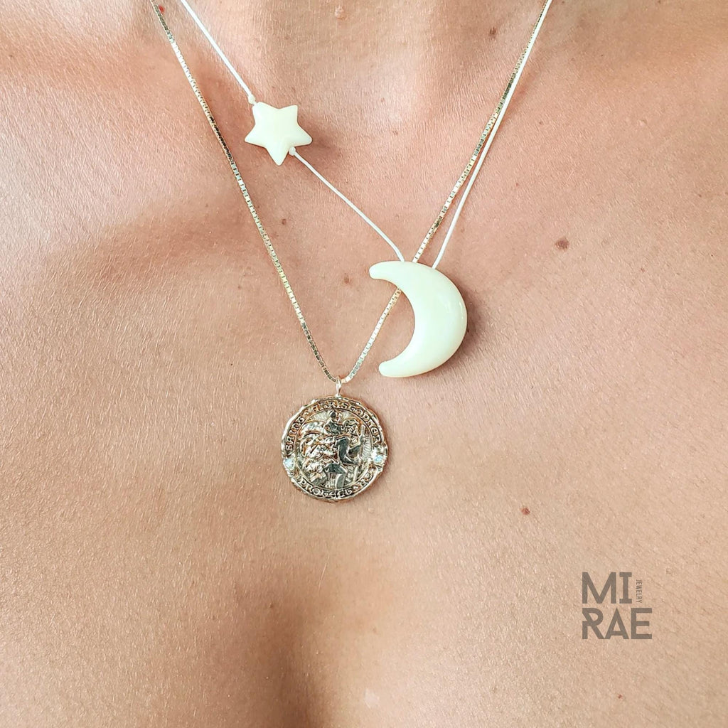 St. Christopher Miraculous Medallion | Patron Saint of Travel | Diamond Accent Gold Pendant