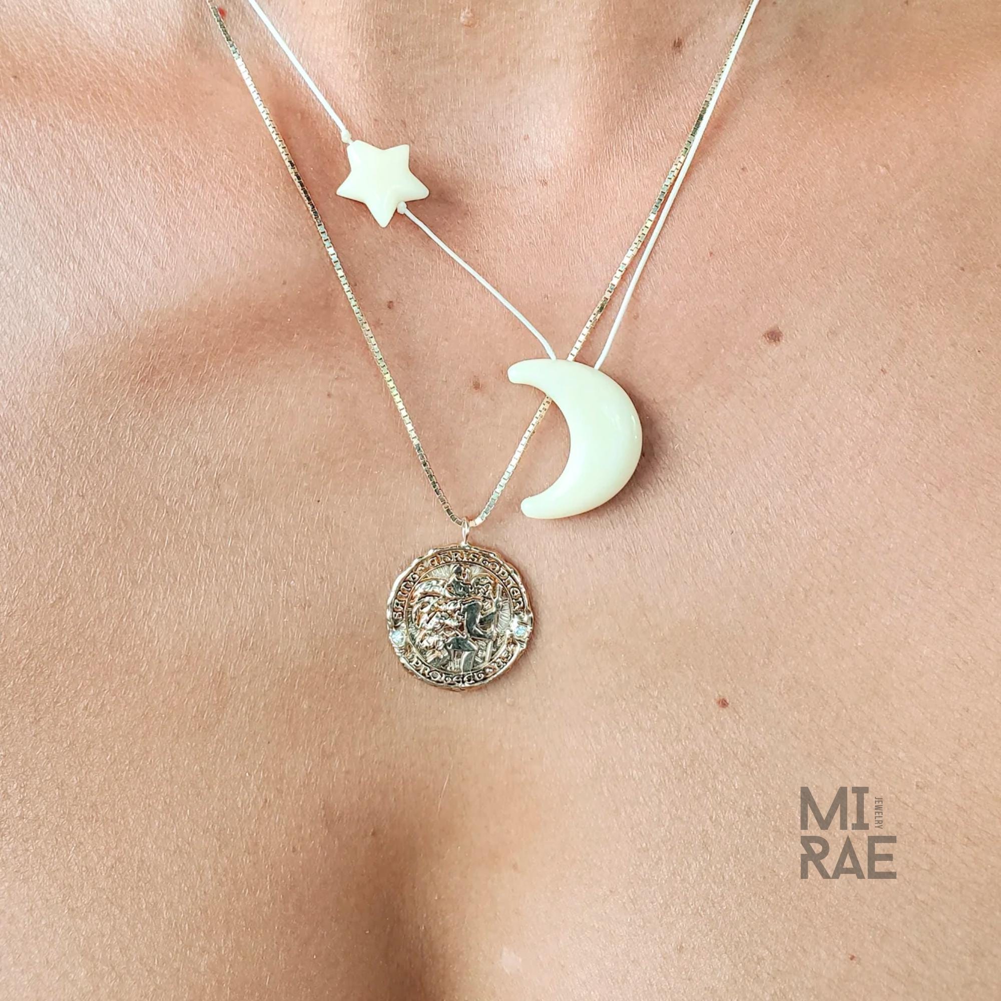 St. Christopher Miraculous Medallion | Patron Saint of Travel | Diamond Accent Gold Pendant