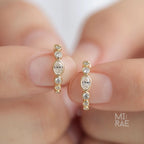 Oval Diamond Bezel Set Hoop Earrings | Lab Grown Diamond 14K Gold Hoops | Everyday Luxury Earrings