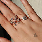 14k Yellow Gold Moissanite Ring: Multi Shape Solaris Design, 2.25 Carat