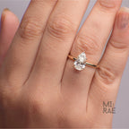 2 Carat Pear Cut Lab Grown Diamond Ring: 14K Gold Solitaire