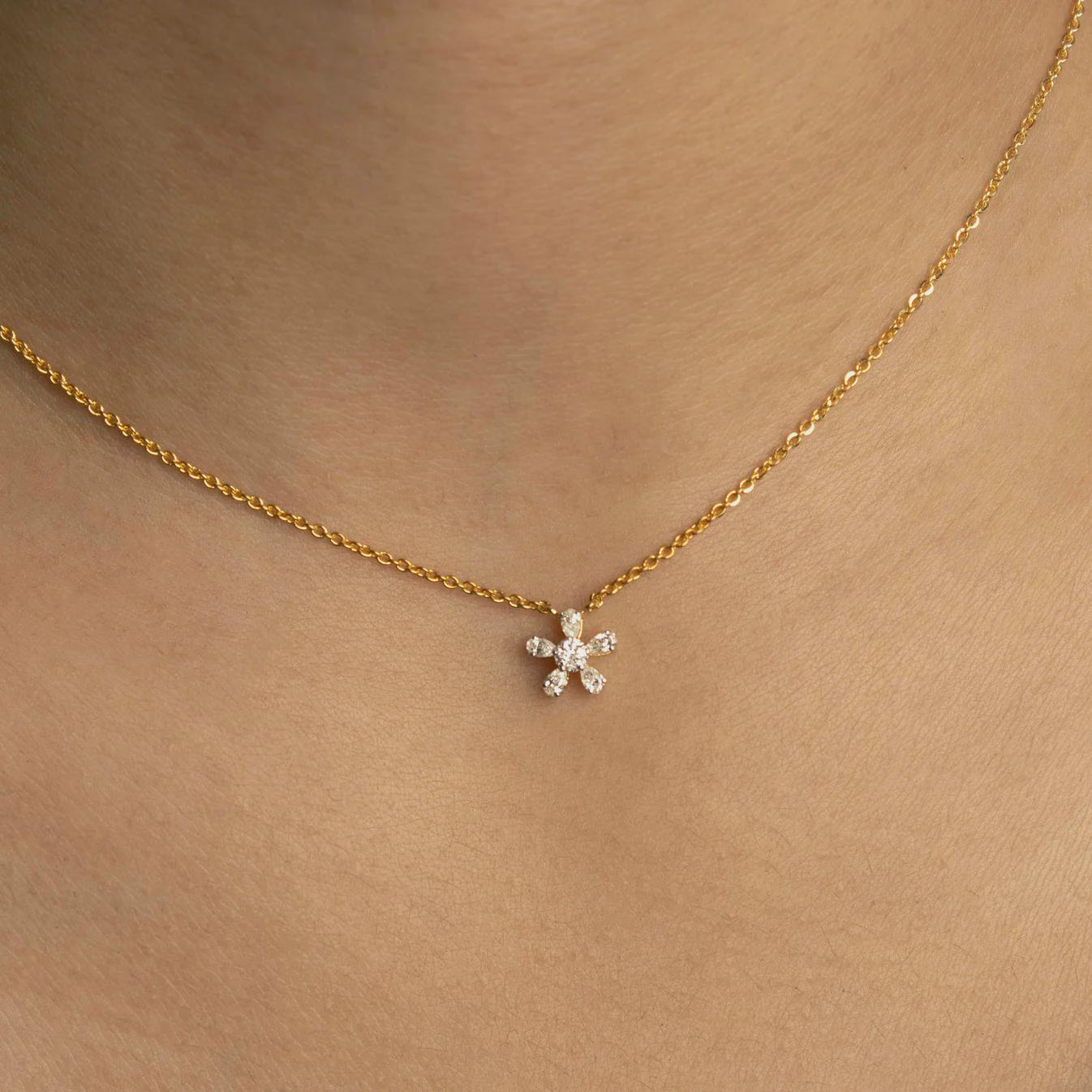 Dainty Snowflake Moissanite Pendant