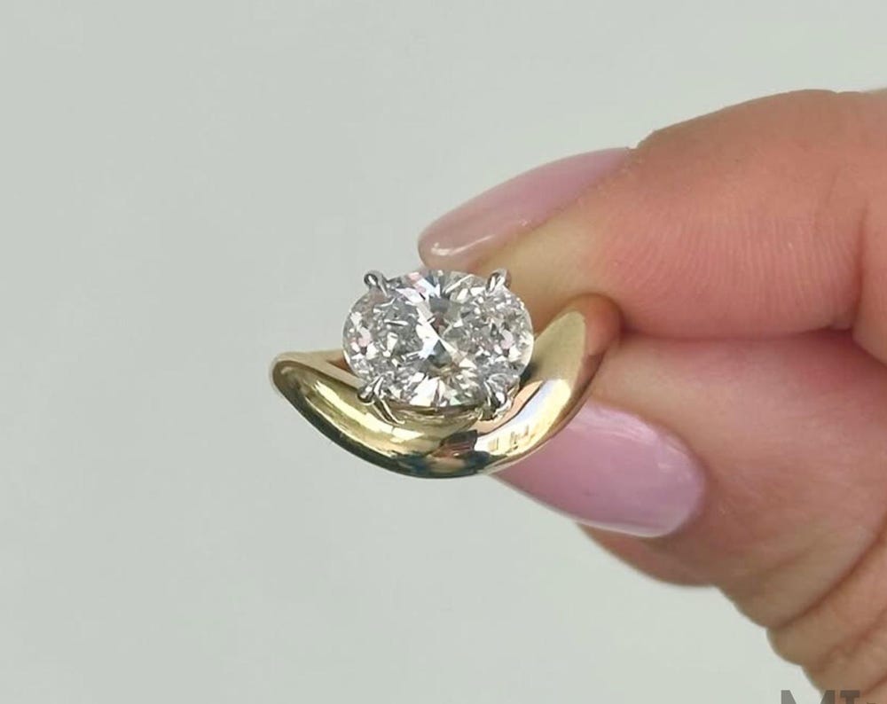 2 Carat Oval Lab Grown Diamond Engagement Ring